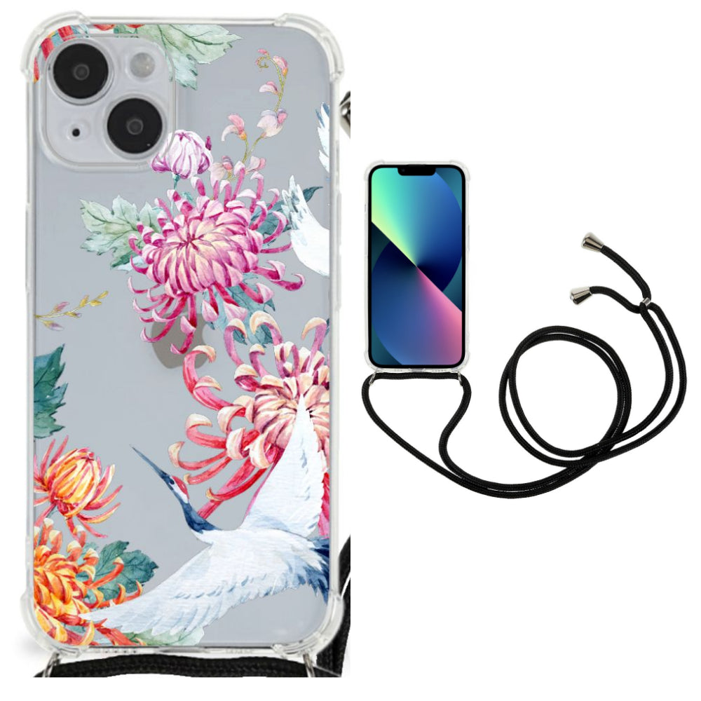 iPhone 14 Plus Case Anti-shock Bird Flowers