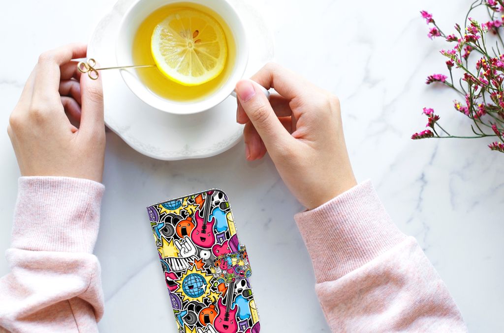 Apple iPhone 12 Mini Wallet Case met Pasjes Punk Rock