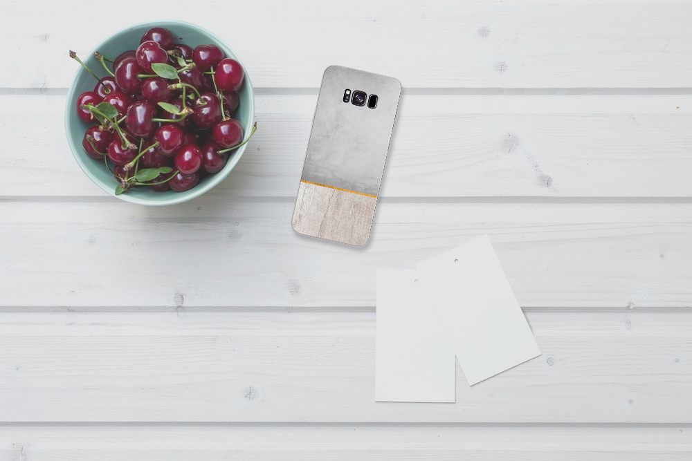 Samsung Galaxy S8 Plus Bumper Hoesje Wood Concrete