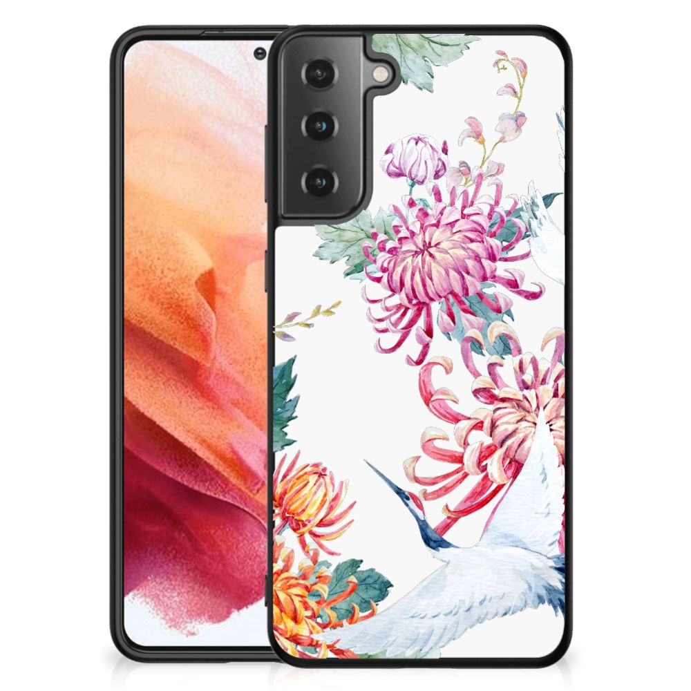 Samsung Galaxy S21 Dierenprint Telefoonhoesje Bird Flowers