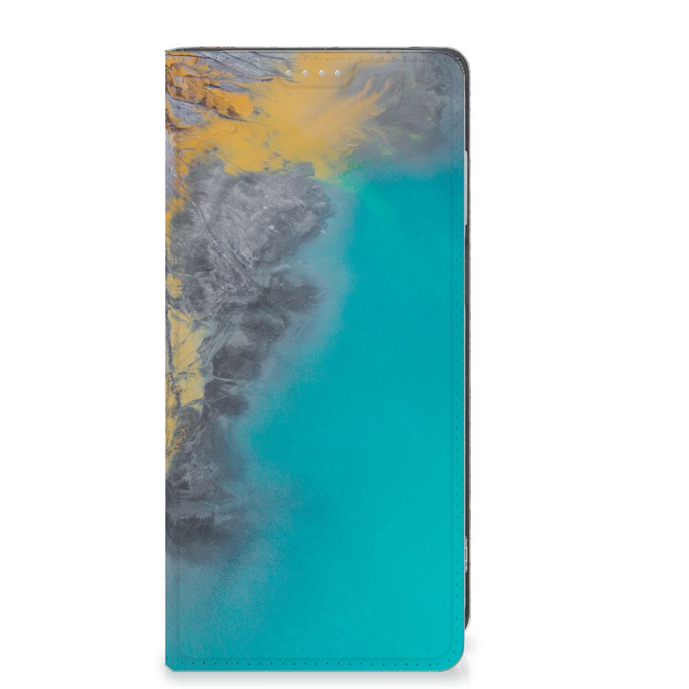 Motorola Moto G13 | G23 Standcase Marble Blue Gold