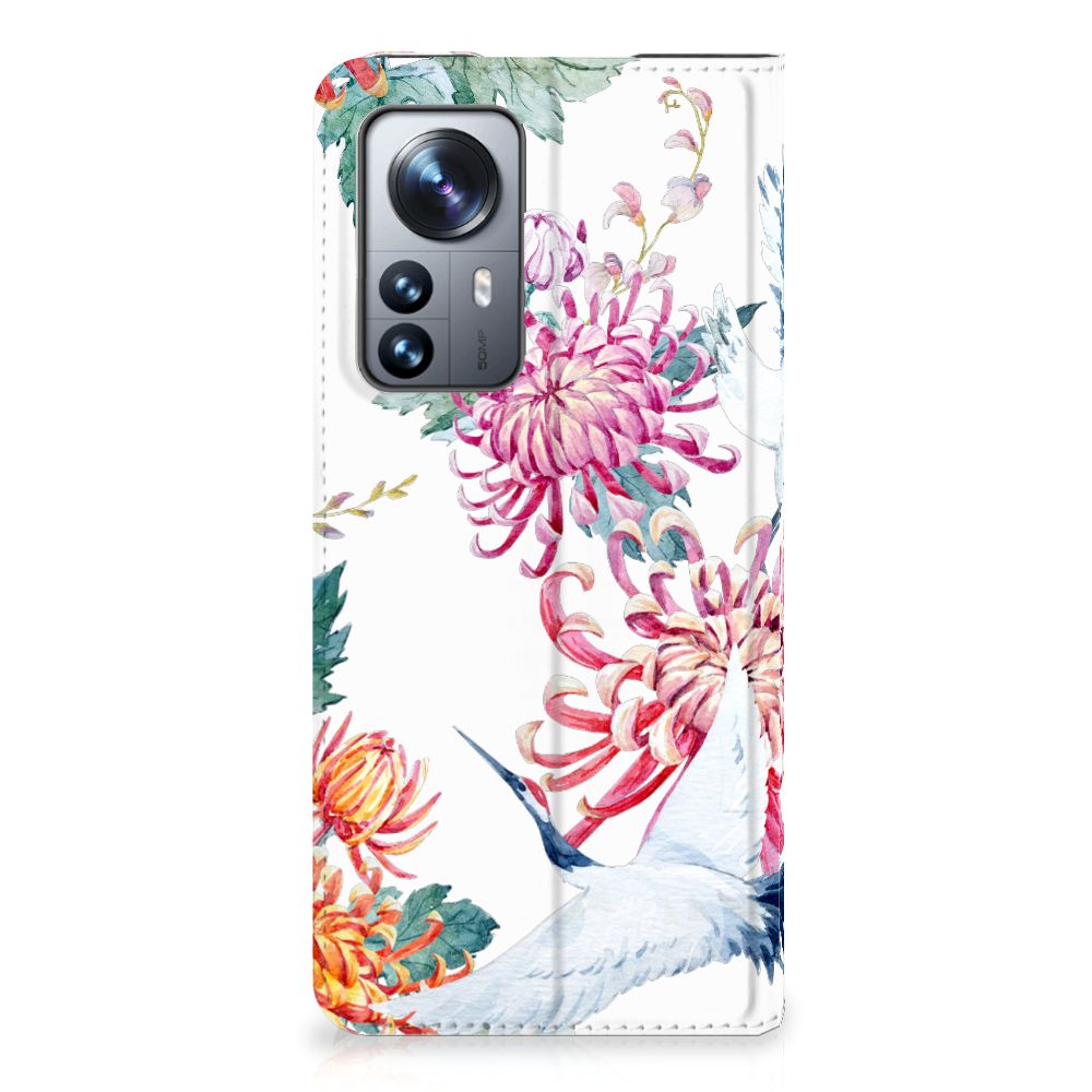 Xiaomi 12 Pro Hoesje maken Bird Flowers - B2C Telecom