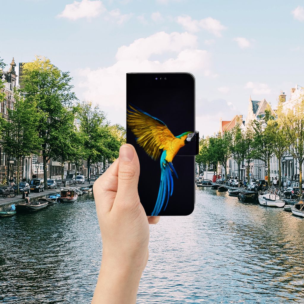 Samsung Galaxy A22 5G Telefoonhoesje met Pasjes Papegaai