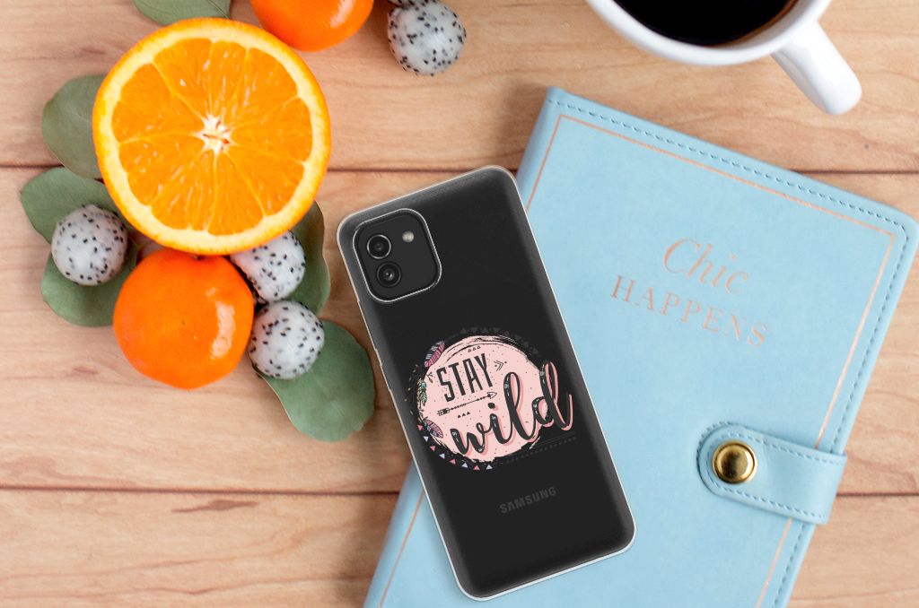 Samsung Galaxy A03 Telefoonhoesje met Naam Boho Stay Wild B2C Telecom