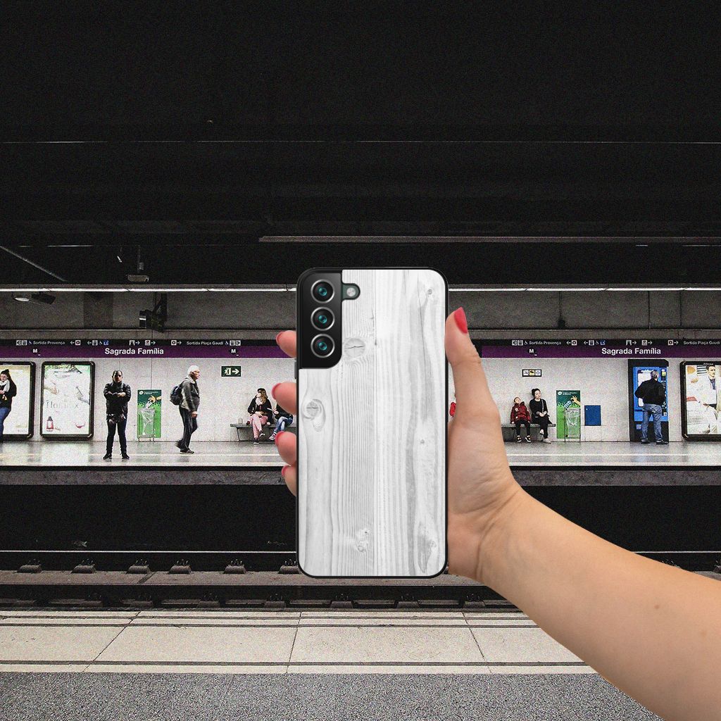 Samsung Galaxy S22 Plus Houten Print Telefoonhoesje White Wood B2C Telecom
