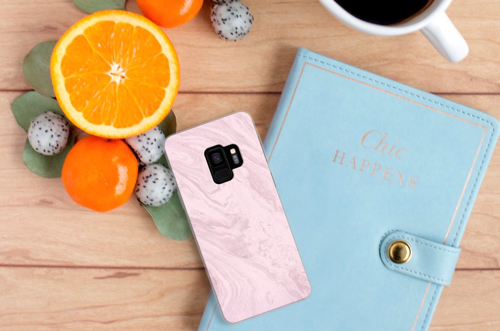 Samsung Galaxy S9 TPU Siliconen Hoesje Marble Pink - Origineel Cadeau Vriendin