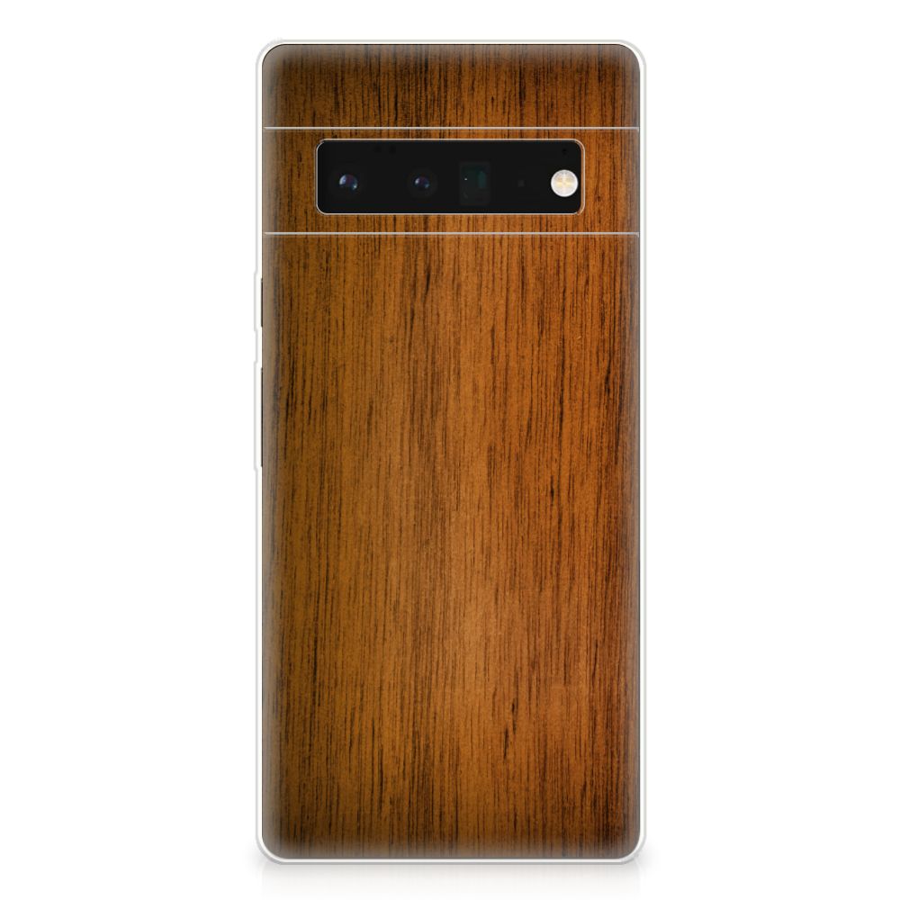 Google Pixel 6 Pro Bumper Hoesje Donker Hout