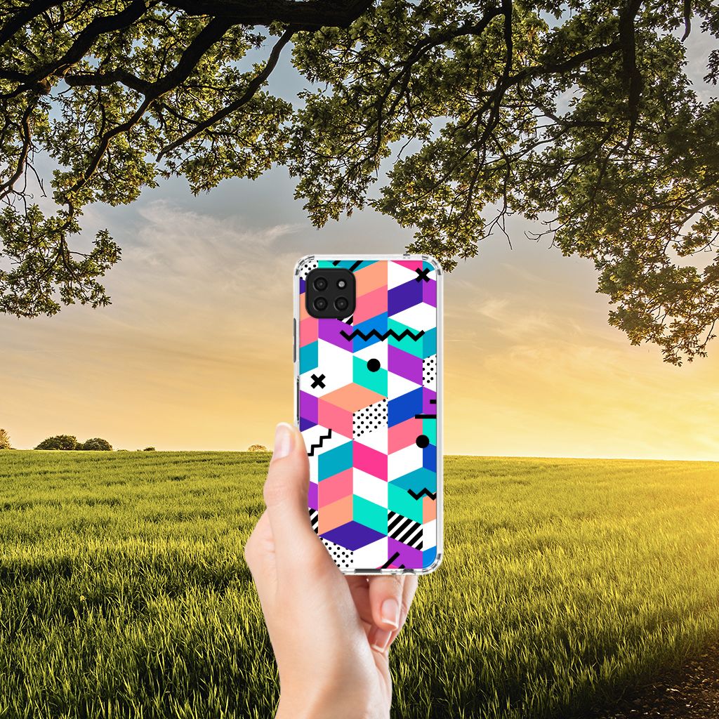Samsung Galaxy A22 5G Shockproof Case Blokken Kleurrijk B2C Telecom