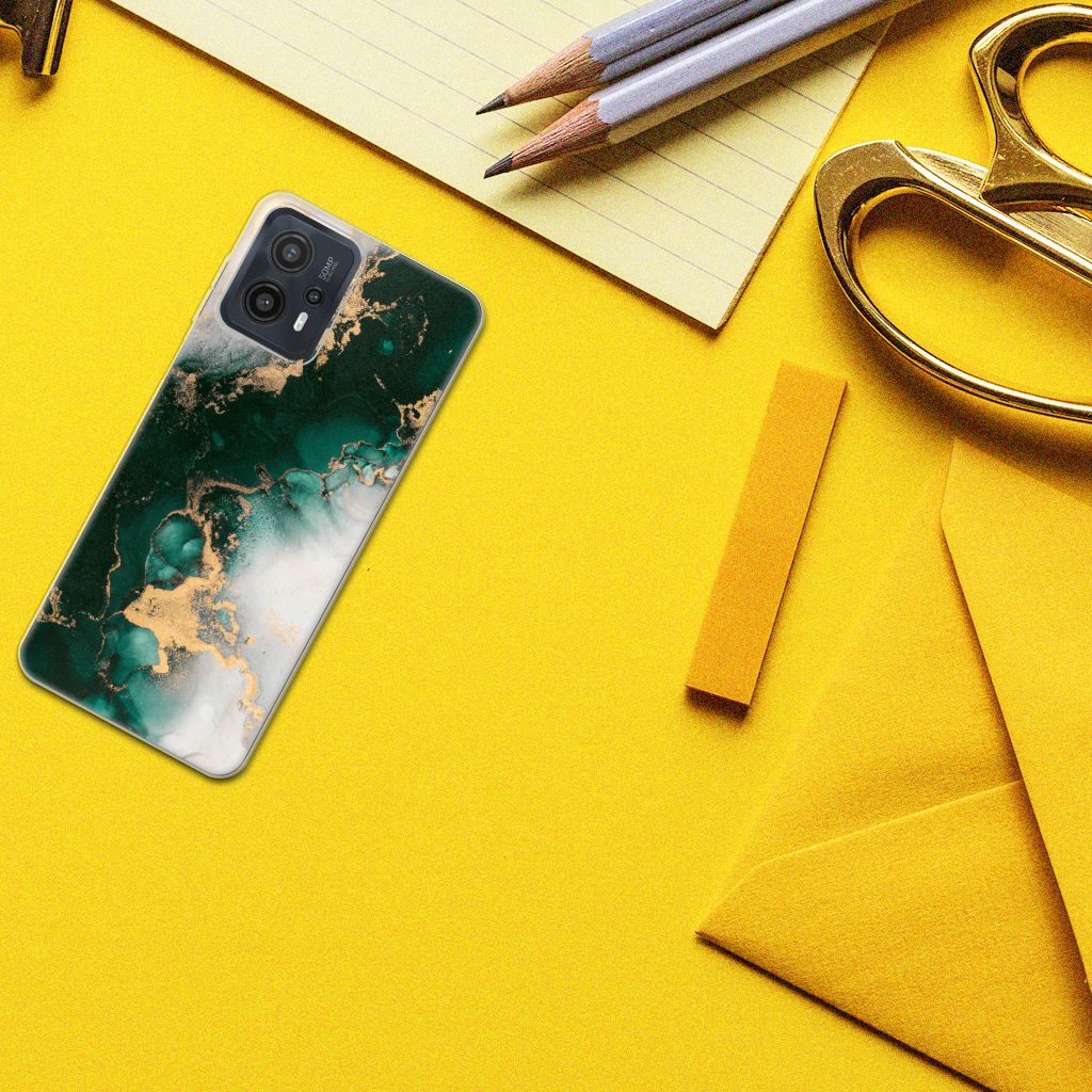 TPU Siliconen Hoesje voor Motorola Moto G23 | G13 Marmer Groen