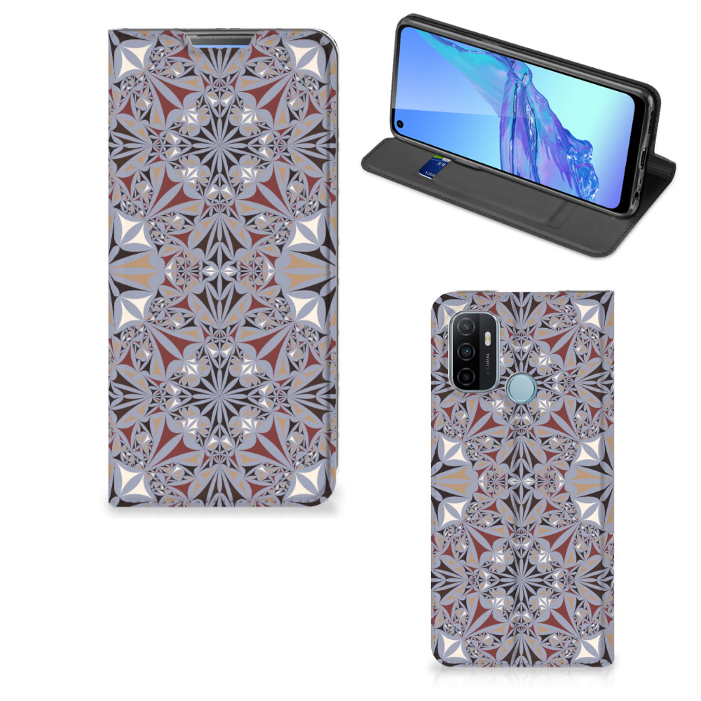 OPPO A53 | A53s Standcase Flower Tiles - B2C Telecom