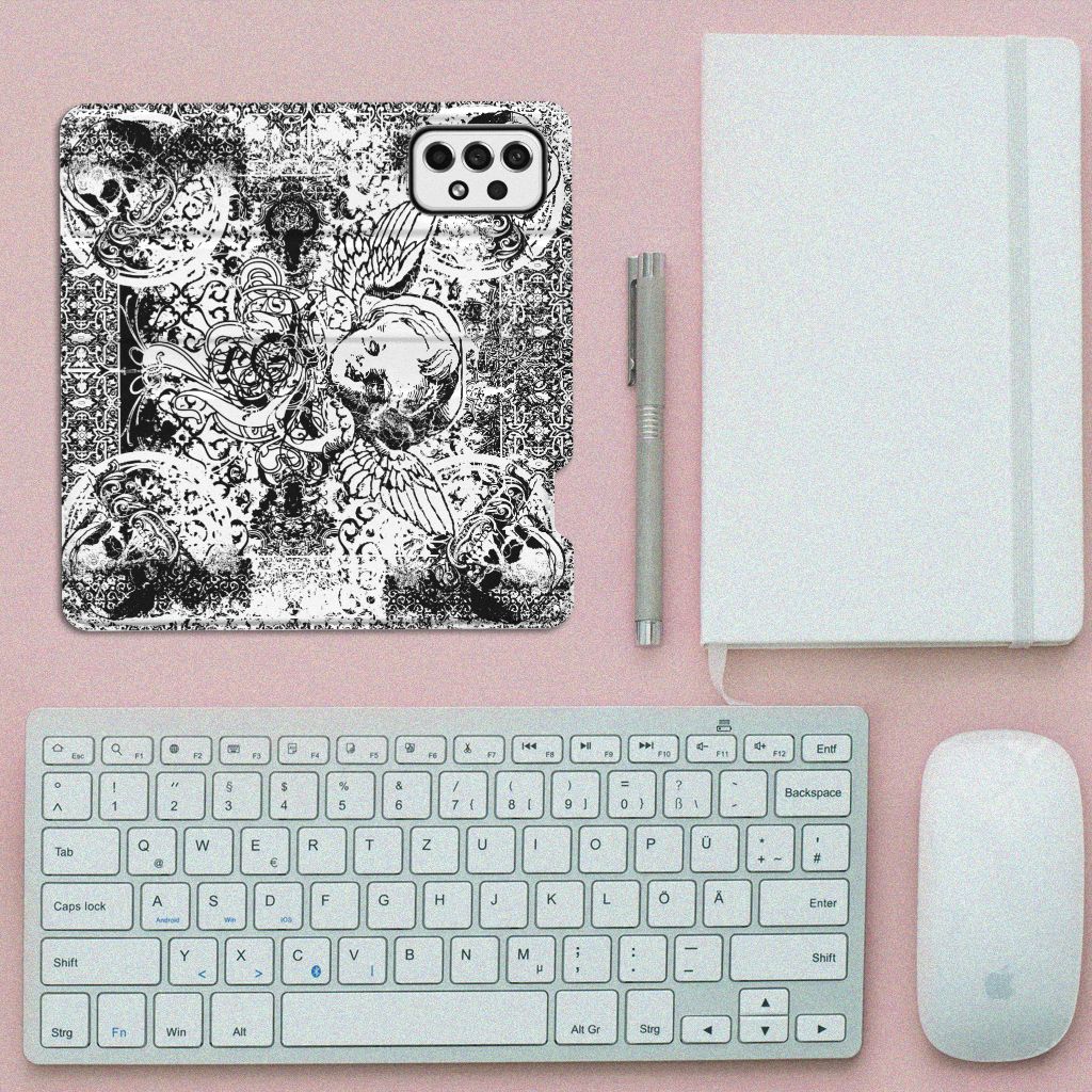 Mobiel BookCase Samsung Galaxy A73 Skulls Angel - B2C Telecom