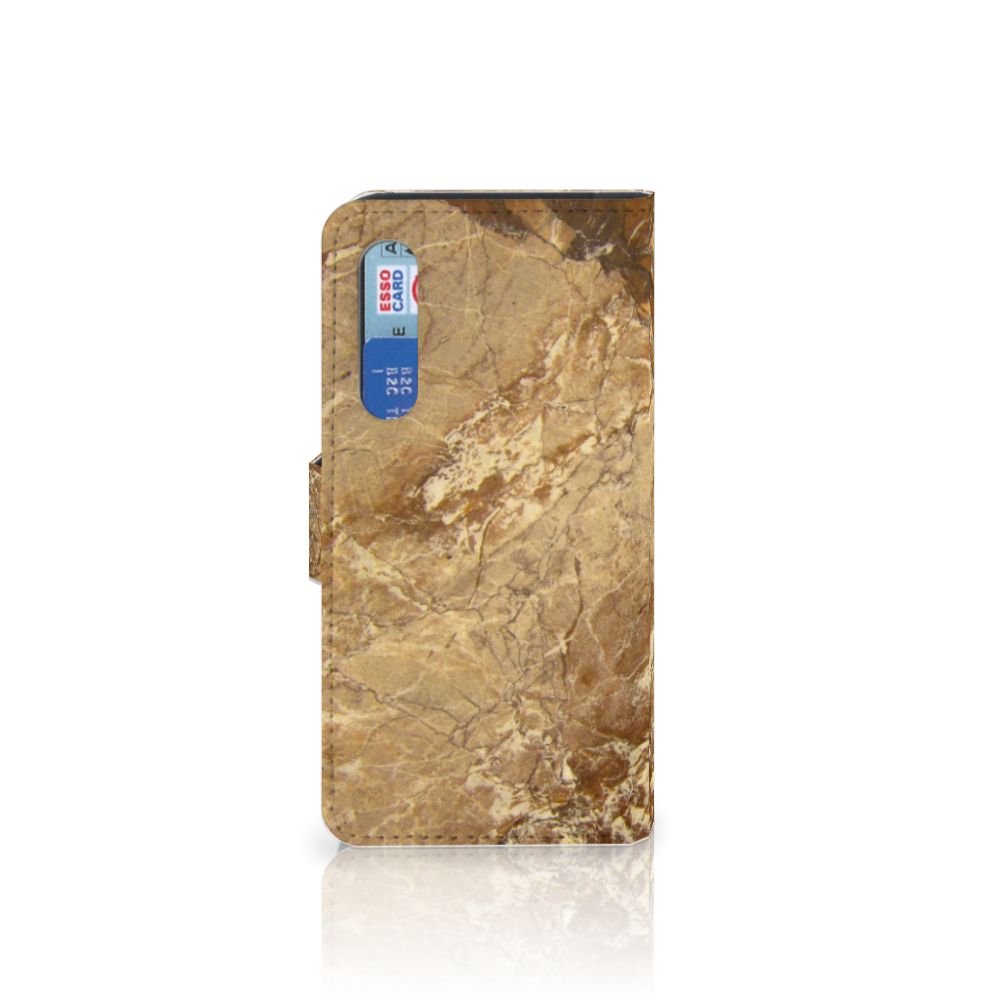 Xiaomi Mi 9 SE Bookcase Marmer Creme met luxe marmer uitstraling en pasjeshouder.