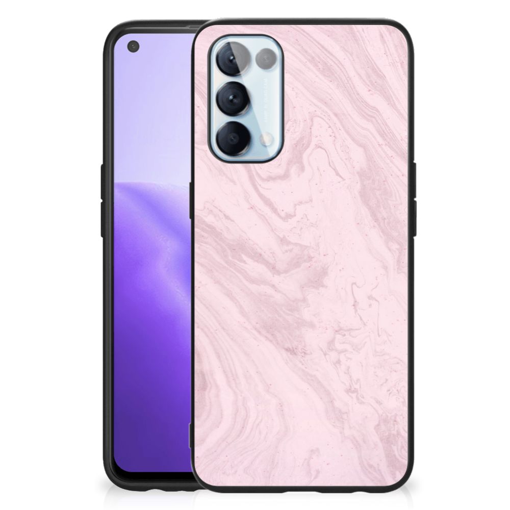 OPPO Reno5 5G | Find X3 Lite Marmeren Print Telefoonhoesje Marble Pink - Origineel Cadeau Vriendin