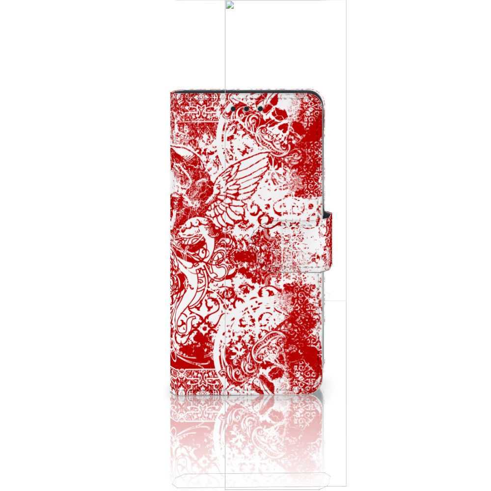 Telefoonhoesje met Naam Huawei Ascend P8 Lite Angel Skull Rood