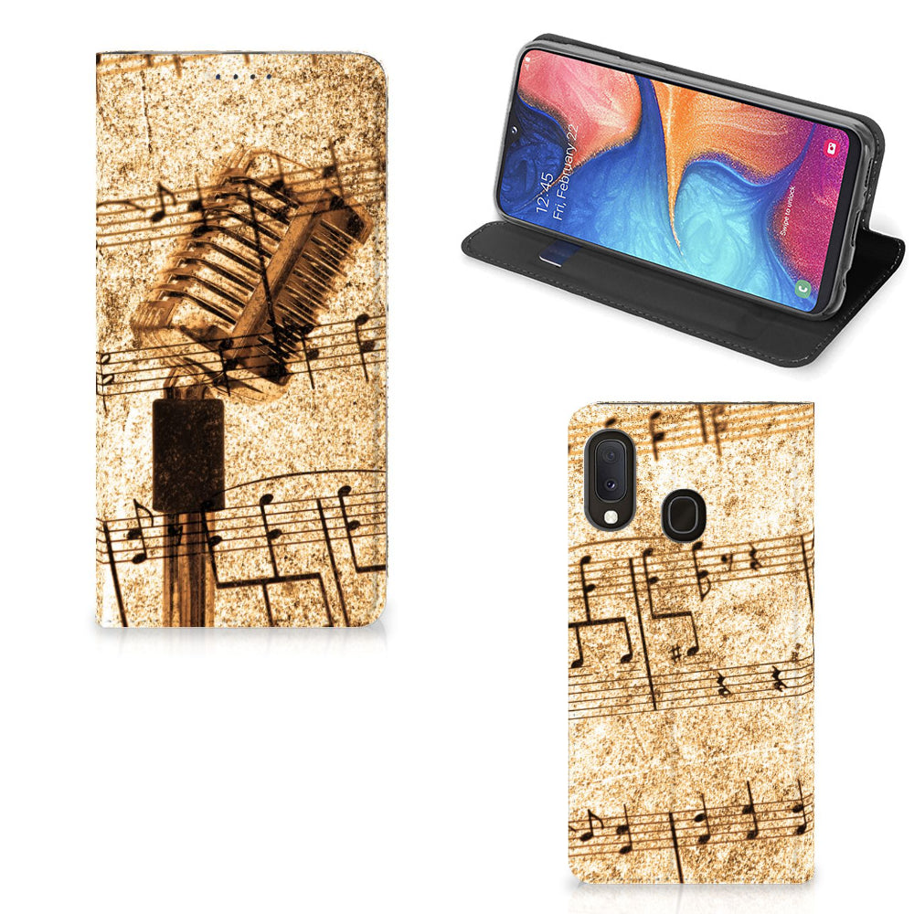 Samsung Galaxy A20e Stand Case Bladmuziek