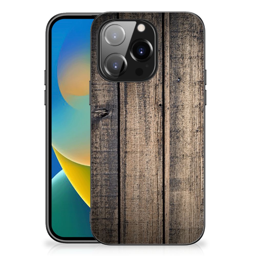 iPhone 14 Pro Houten Print Telefoonhoesje Steigerhout B2C Telecom
