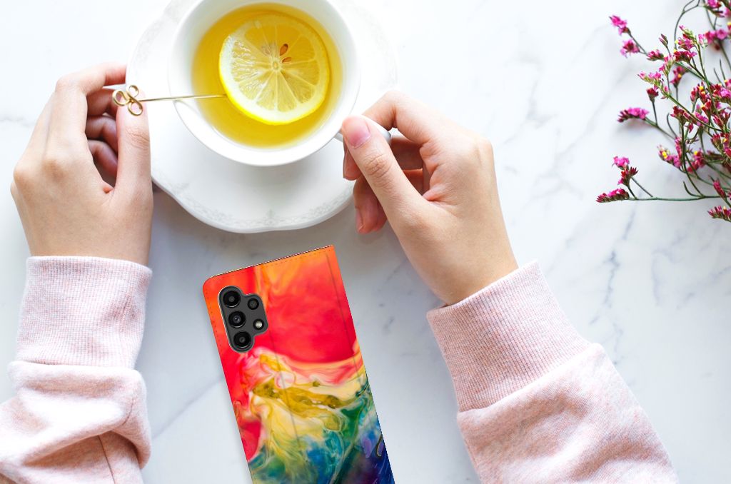 Bookcase Samsung Galaxy A13 (4G) Watercolor Dark - B2C Telecom