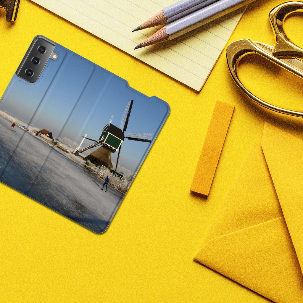 Samsung Galaxy S21 Book Cover Schaatsers - B2C Telecom