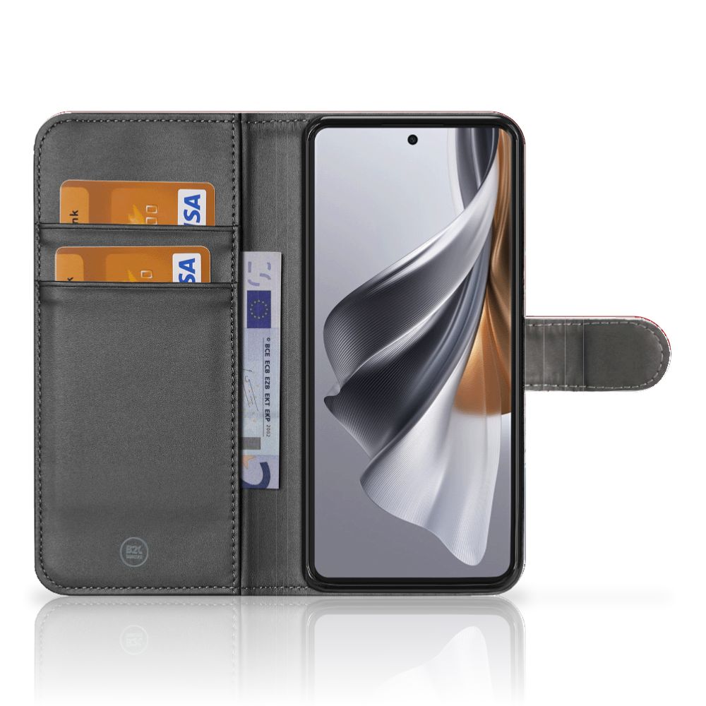 OPPO Reno10 | 10 Pro Bookstyle Case Nederland met pasjes en smartphone display