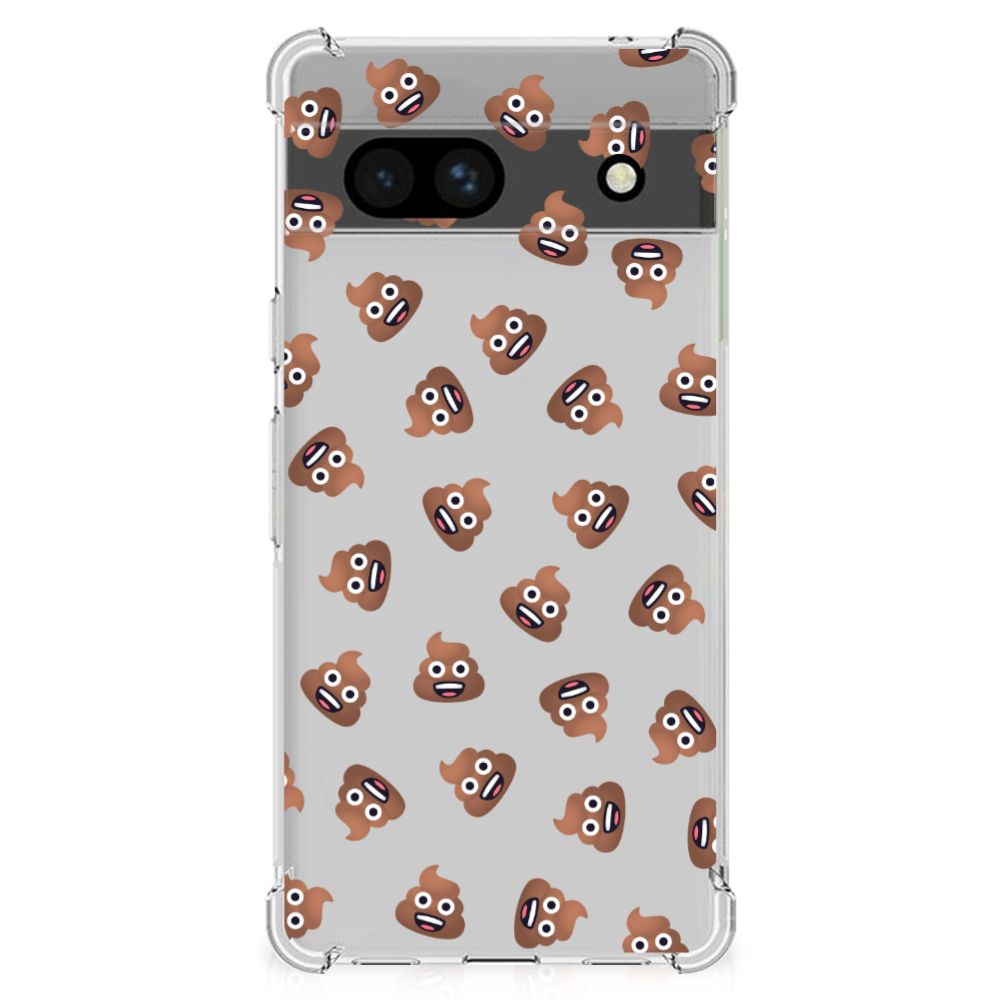 Doorzichtige Silicone Hoesje voor Google Pixel 7A Poep Emojis