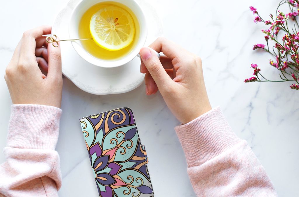 Samsung Galaxy S7 Edge Hoesje Purple Flower
