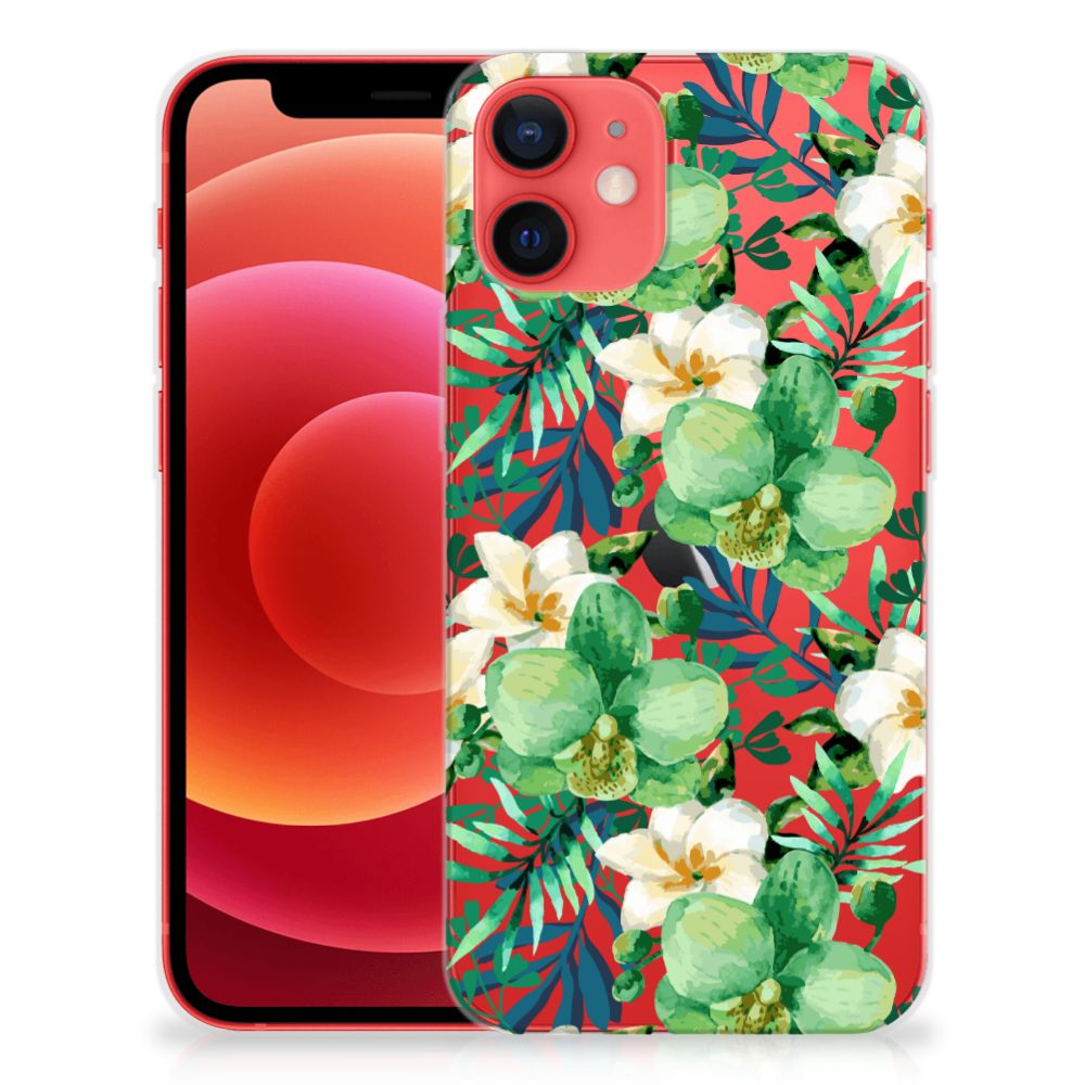 iPhone 12 Mini TPU Case Orchidee Groen B2C Telecom