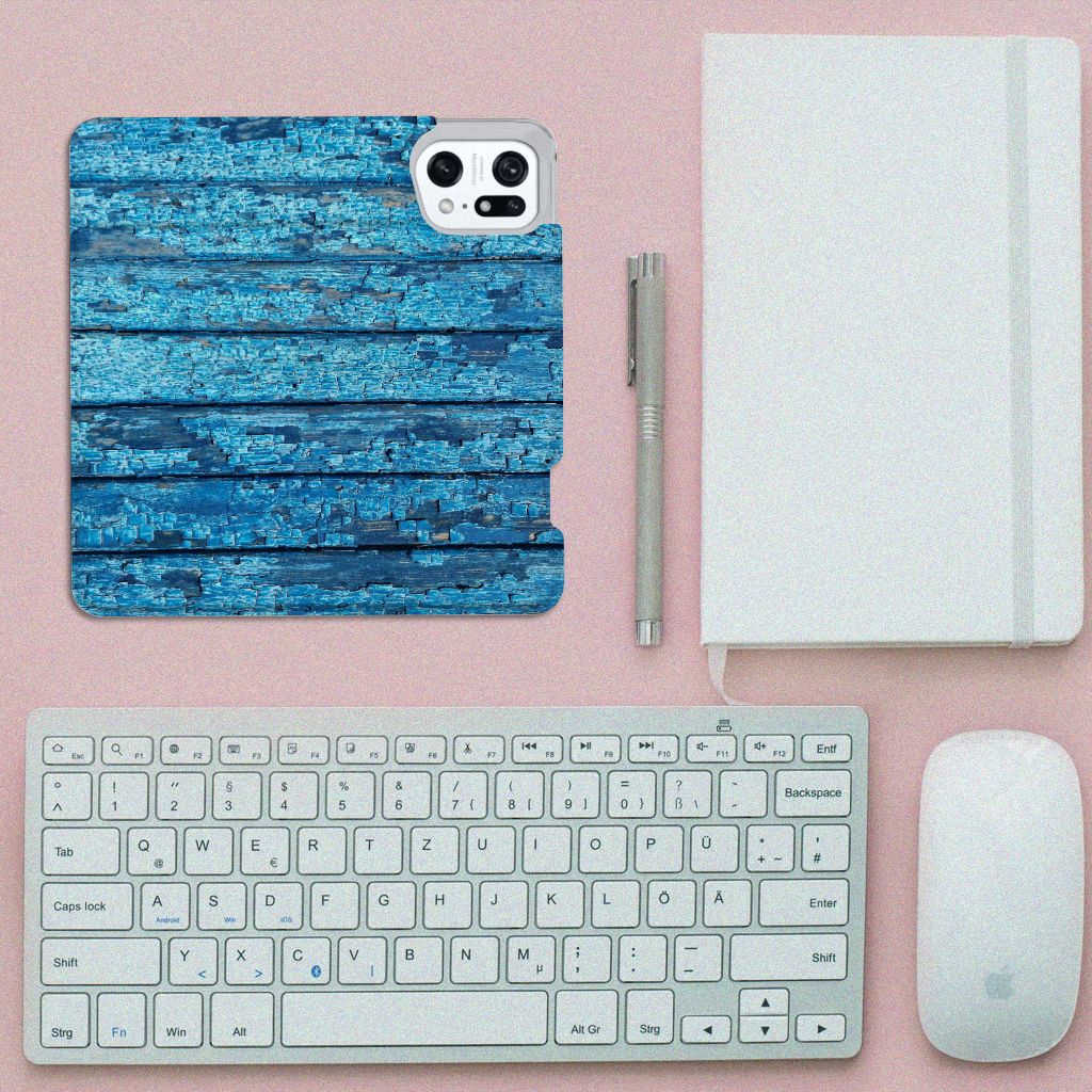 OPPO Find X5 Pro Book Wallet Case Wood Blue - B2C Telecom