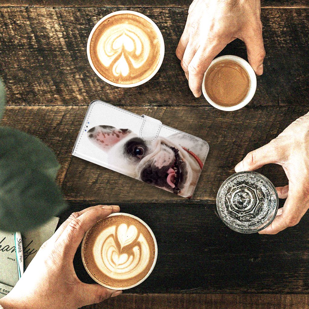 Motorola G8 Power Lite Telefoonhoesje met Pasjes Franse Bulldog