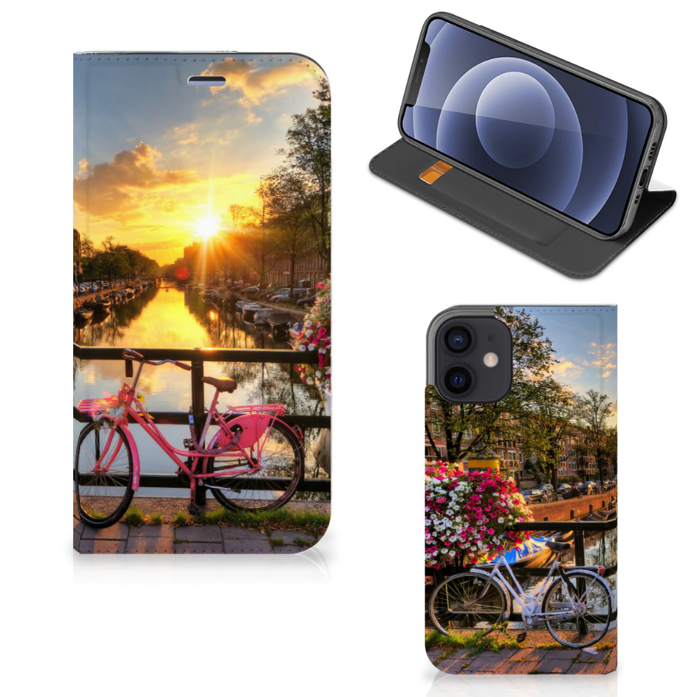 iPhone 12 Mini Book Cover Amsterdamse Grachten - B2C Telecom