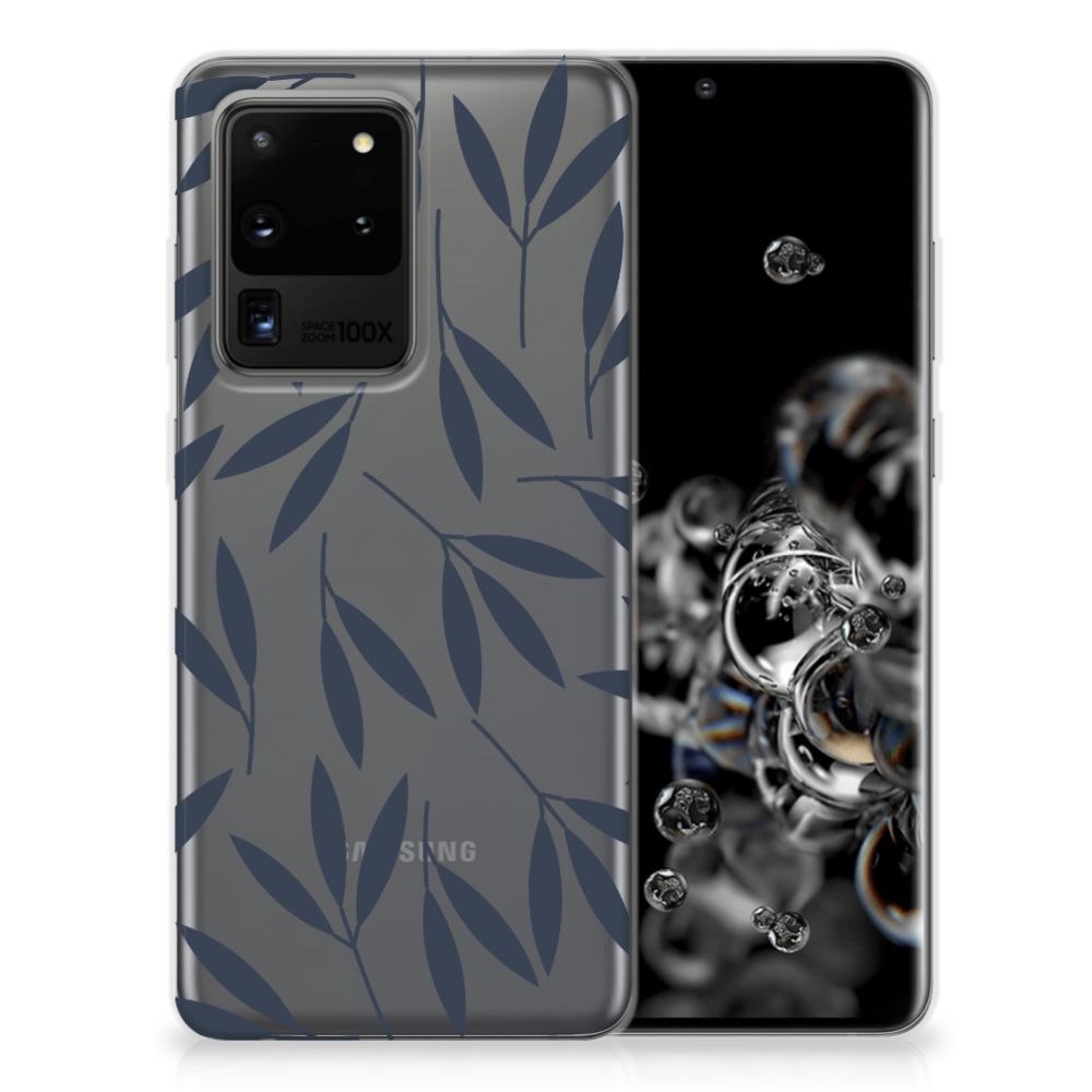 Samsung Galaxy S20 Ultra TPU Case Leaves Blue B2C Telecom
