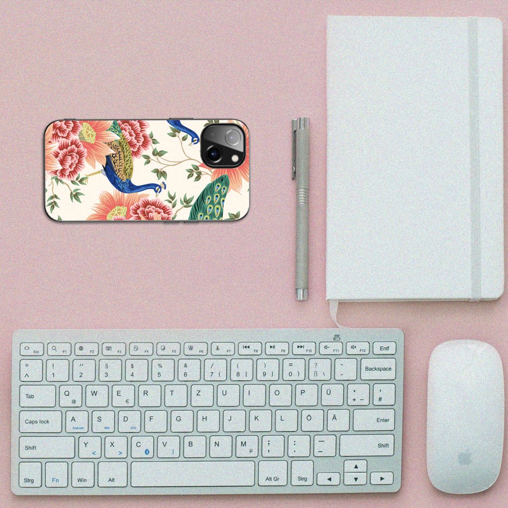 Dierenprint Telefoonhoesje voor Apple iPhone 13 Pink Peacock B2C Telecom