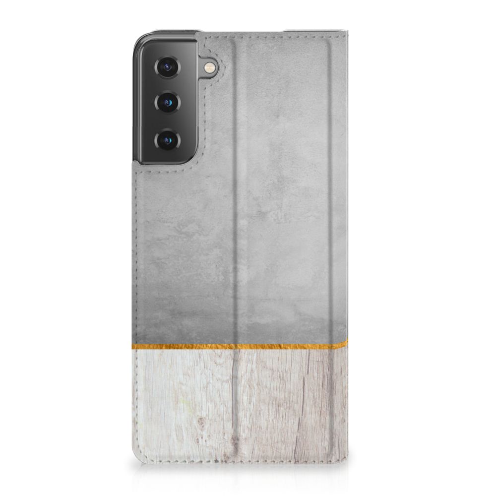 Samsung Galaxy S21 Plus Book Wallet Case Wood Concrete - B2C Telecom