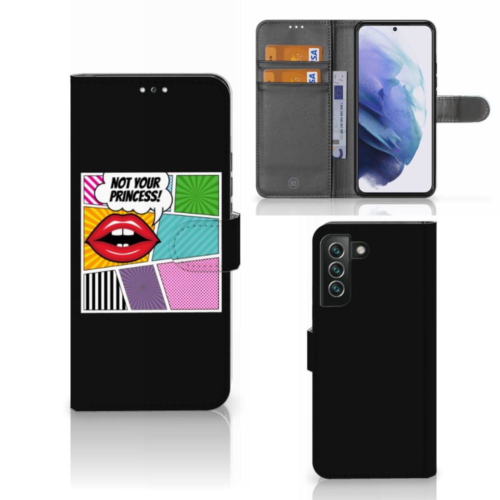 Samsung Galaxy S22 Plus Wallet Case met Pasjes Popart Princess
