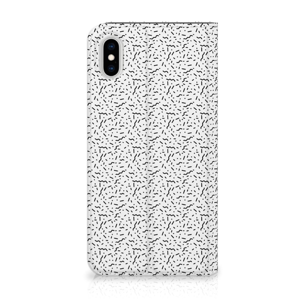 Apple iPhone Xs Max Hoesje met Magneet Stripes Dots