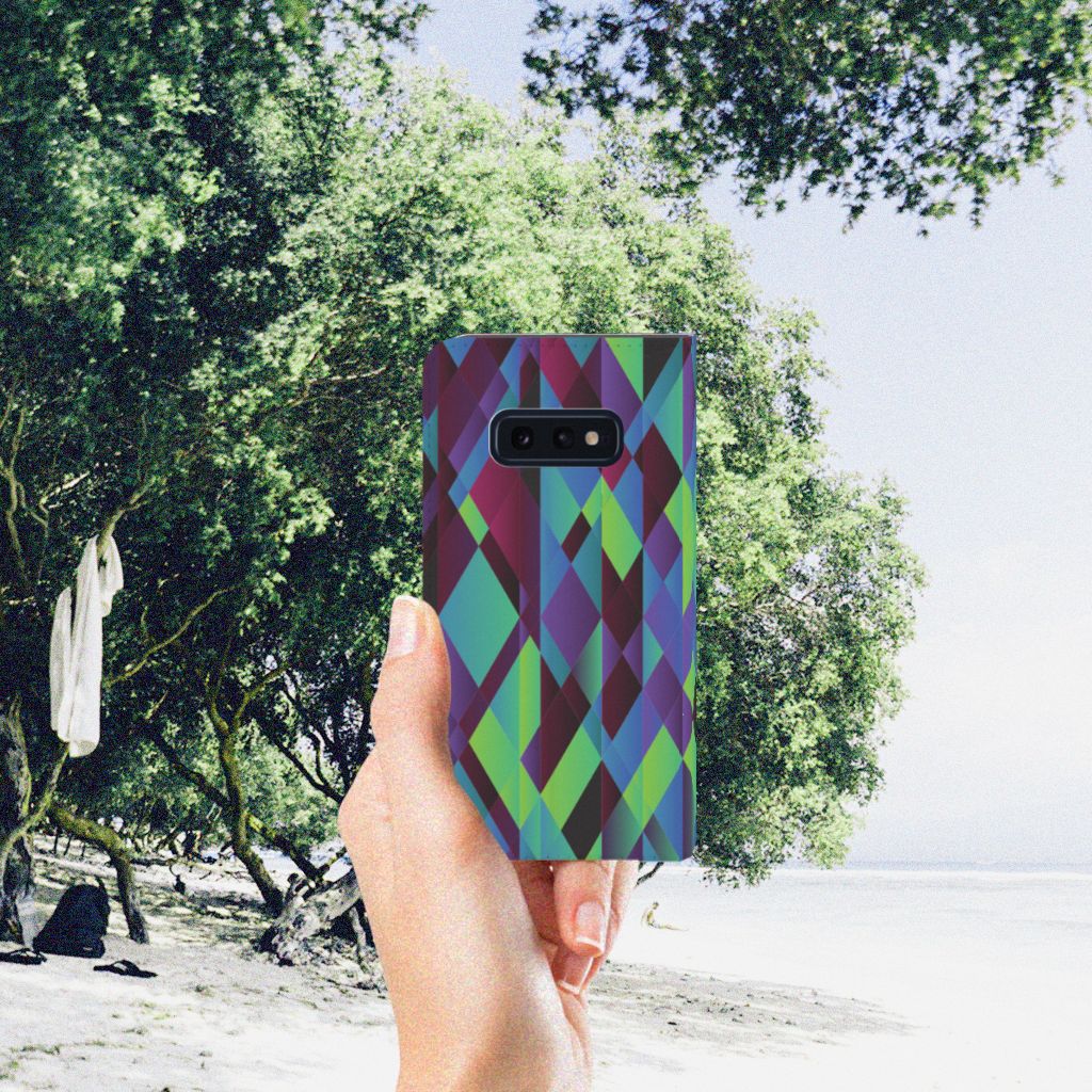 Samsung Galaxy S10e Stand Case Abstract Green Blue
