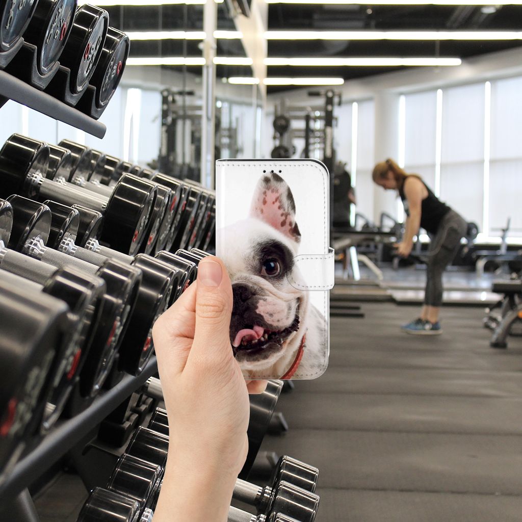 iPhone 13 Pro Telefoonhoesje met Pasjes Franse Bulldog