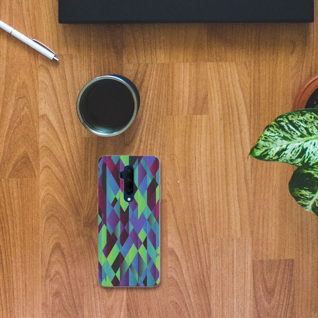 OnePlus 7T Pro TPU Hoesje Abstract Green Blue