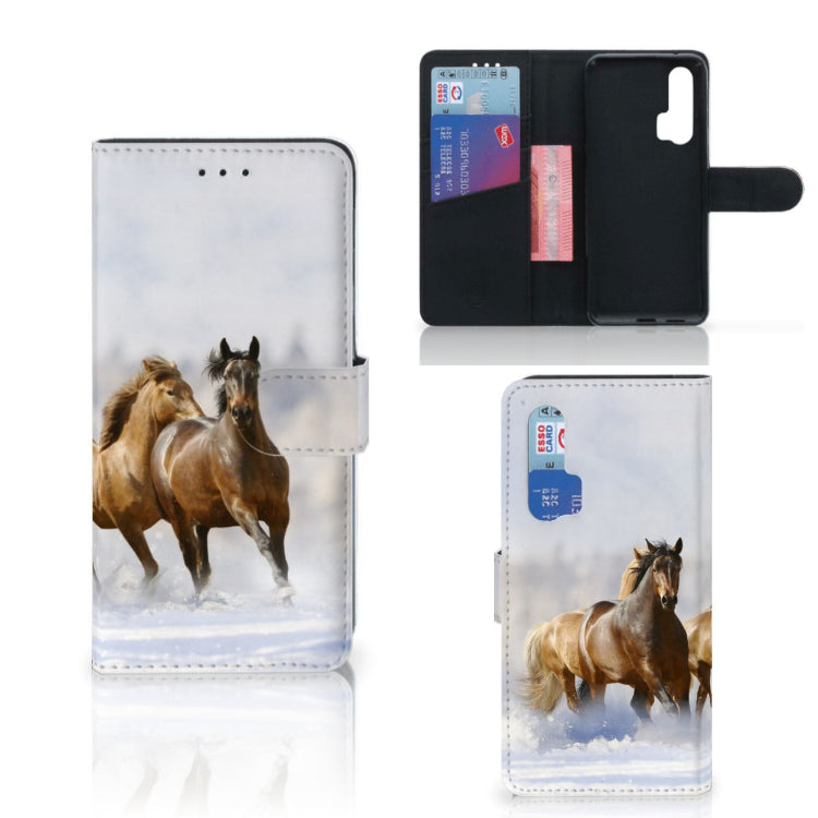 Honor 20 Pro Telefoonhoesje met Pasjes Paarden