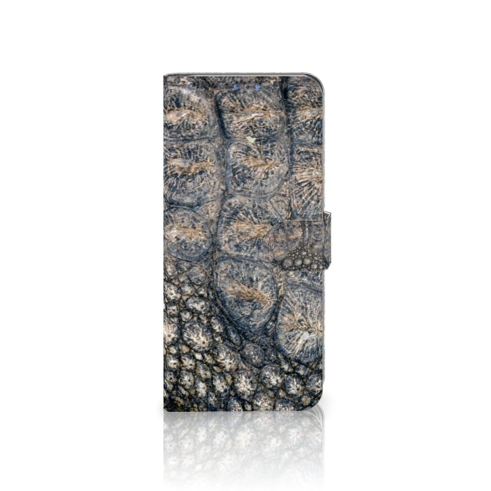 Motorola G8 Power Lite Telefoonhoesje met Pasjes Krokodillenprint