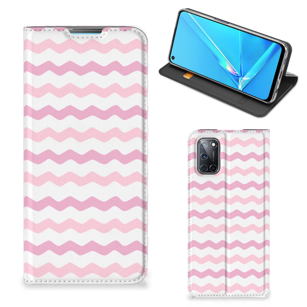 OPPO A52 | A72 Hoesje met Magneet Waves Roze