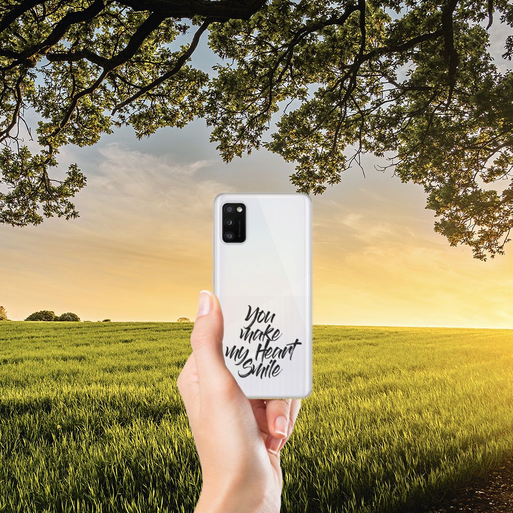 Samsung Galaxy A41 Siliconen hoesje met naam Heart Smile B2C Telecom