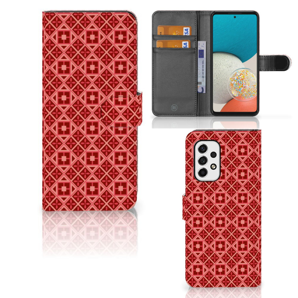 Samsung Galaxy A53 Telefoon Hoesje Batik Rood