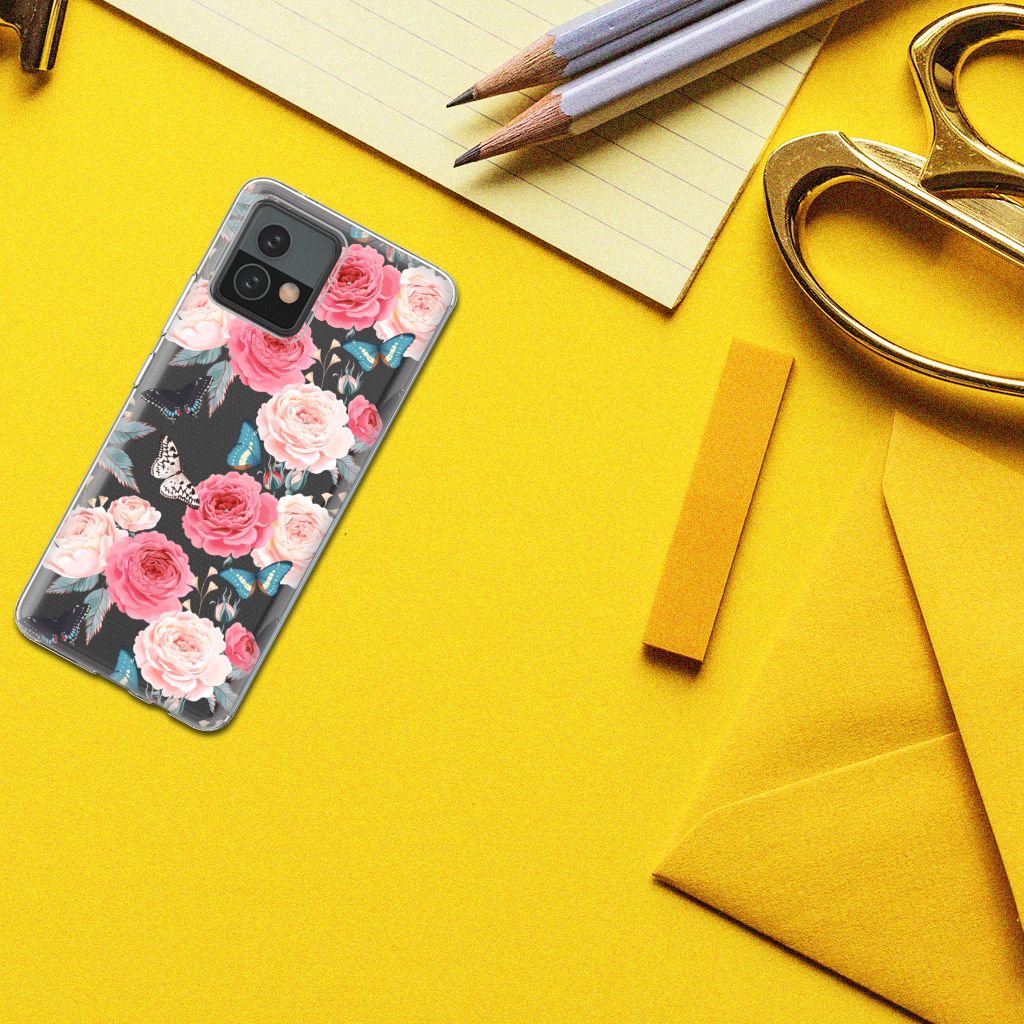 Motorola Moto G72 TPU Case Butterfly Roses B2C Telecom