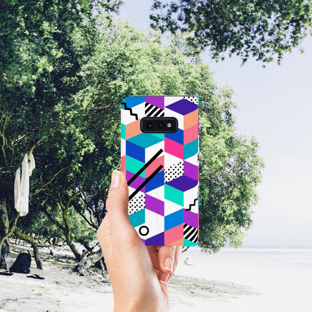 Samsung Galaxy S10e Stand Case Blokken Kleurrijk