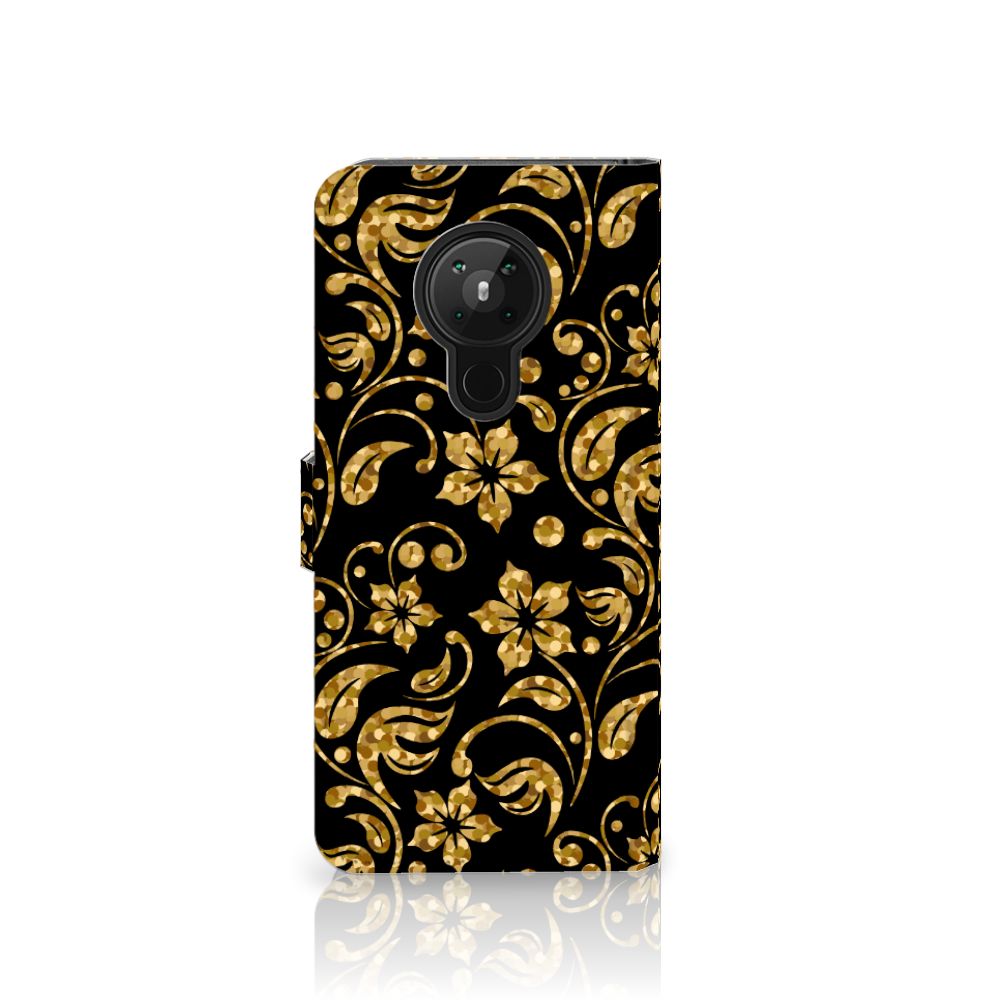 Nokia 5.3 Hoesje Gouden Bloemen
