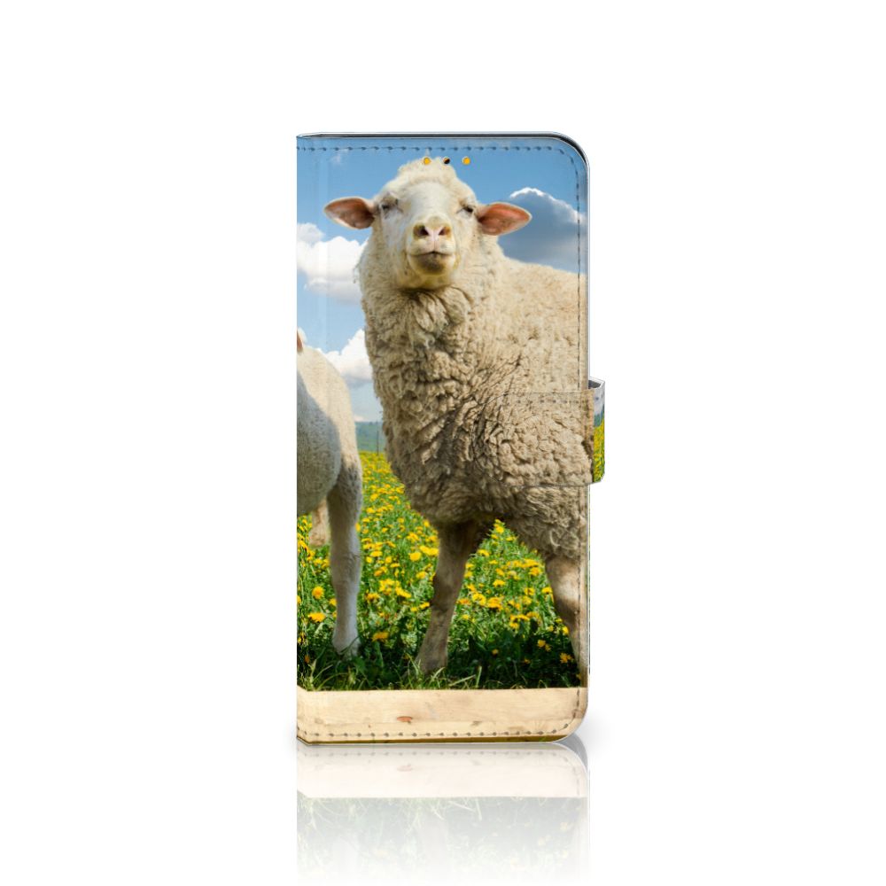 Samsung Galaxy M52 Telefoonhoesje met Pasjes Schaap en Lammetje
