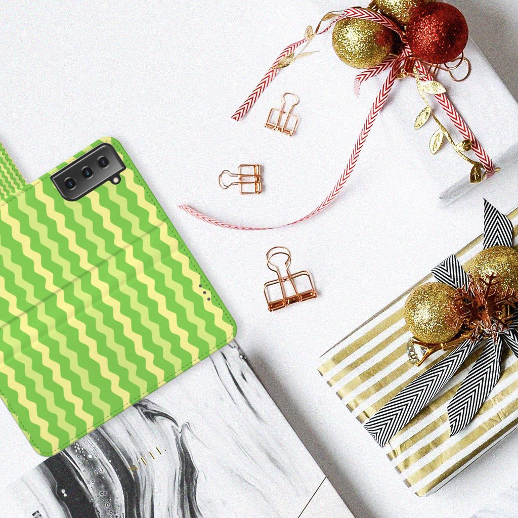 Samsung Galaxy S21 Plus Telefoon Hoesje Waves Green