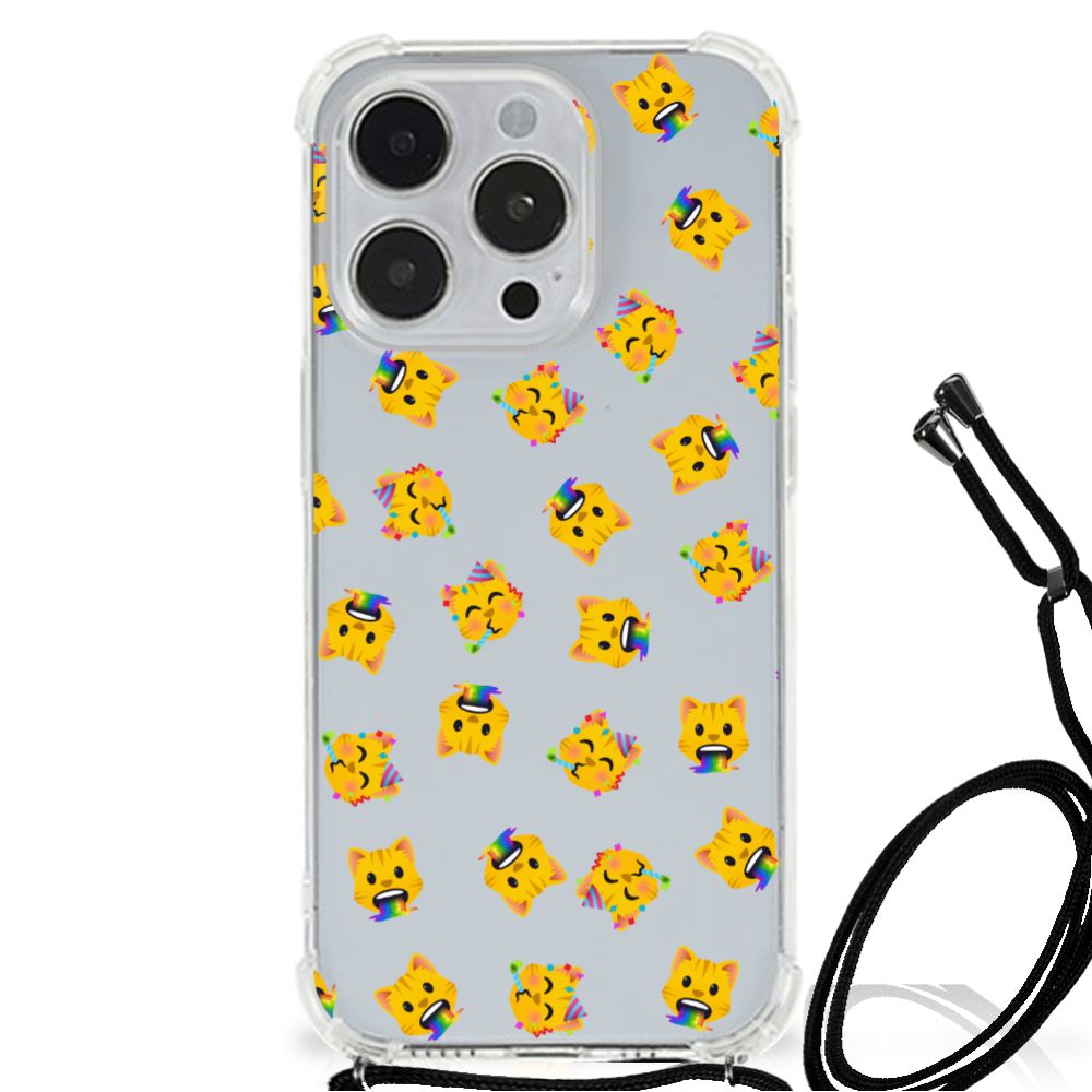 Doorzichtige Silicone Hoesje voor iPhone 14 Pro Katten Emojis B2C Telecom