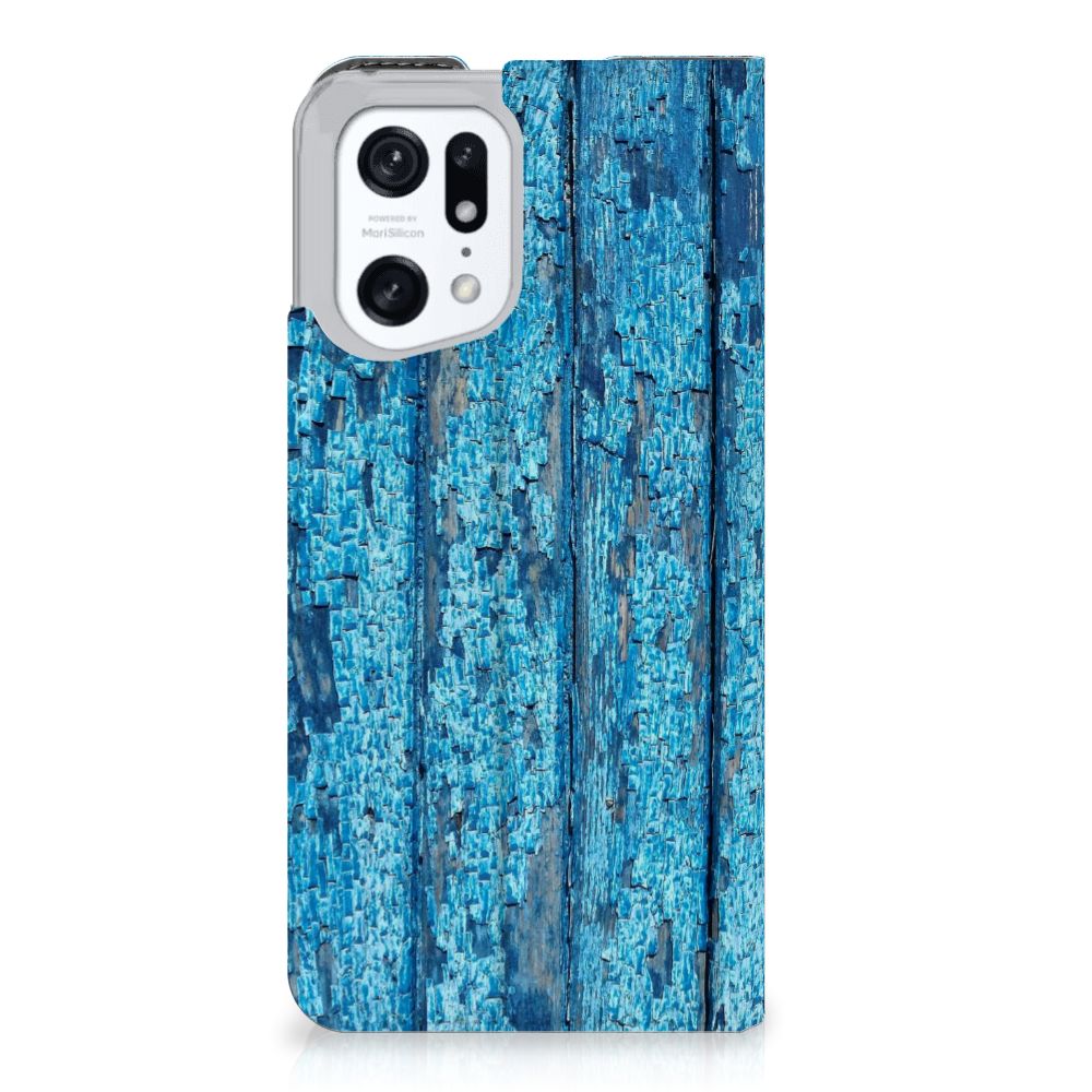 OPPO Find X5 Pro Book Wallet Case Wood Blue - B2C Telecom
