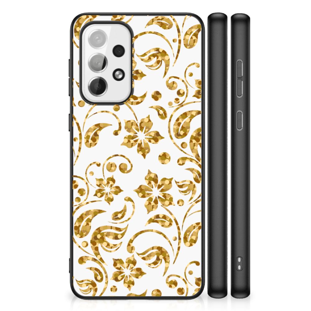 Samsung Galaxy A73 Bloemen Hoesje Gouden Bloemen B2C Telecom